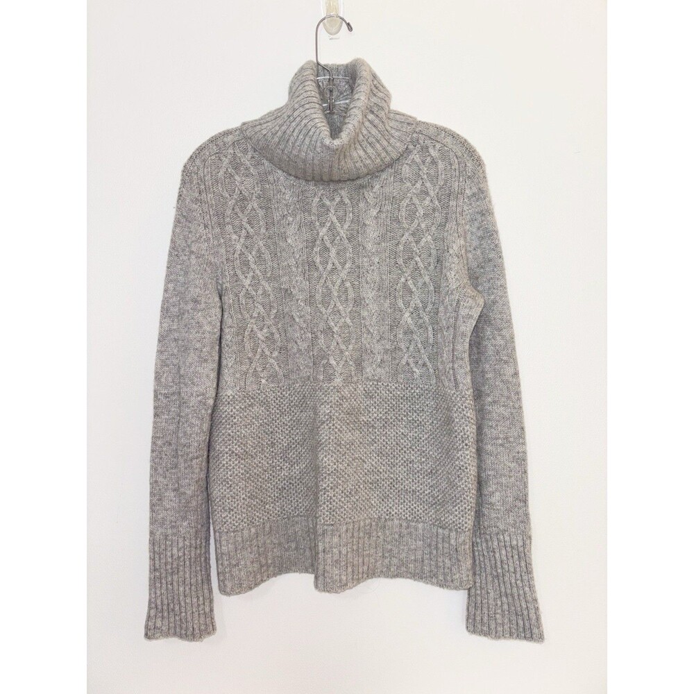 Gap Lambs Wool Blend Sweater Women's Small Cable Knit Turtleneck Pullover